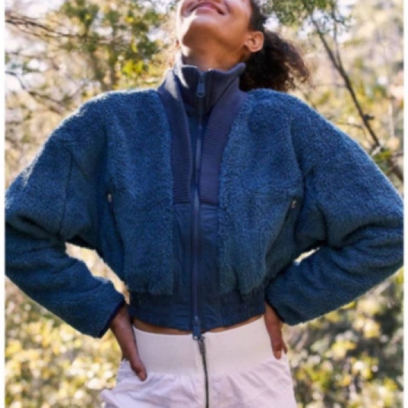 Free People Jackets & Blazers - Free People Movement Gear Up Sherpa Jacket in Blue